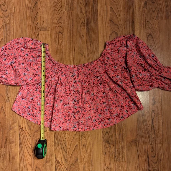 NWOT Free People James Smocked Pink Floral Top, Size Small - Picture 7 of 12